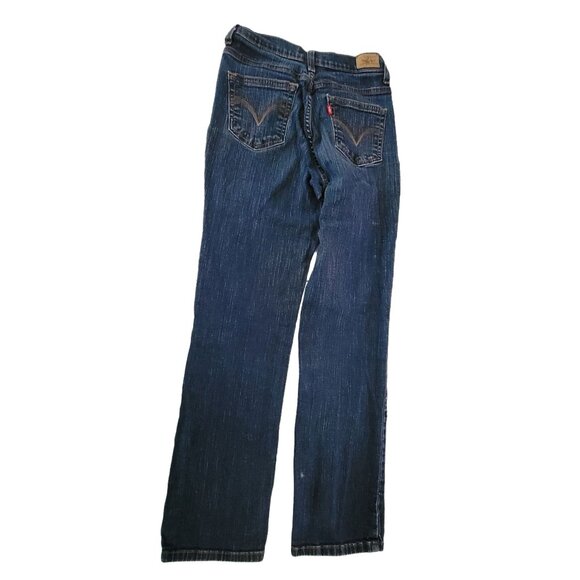 Levis 512 Perfectly Slimming Straight Jeans Womens Size 24 Waist Mid Rise Denim - Picture 2 of 5